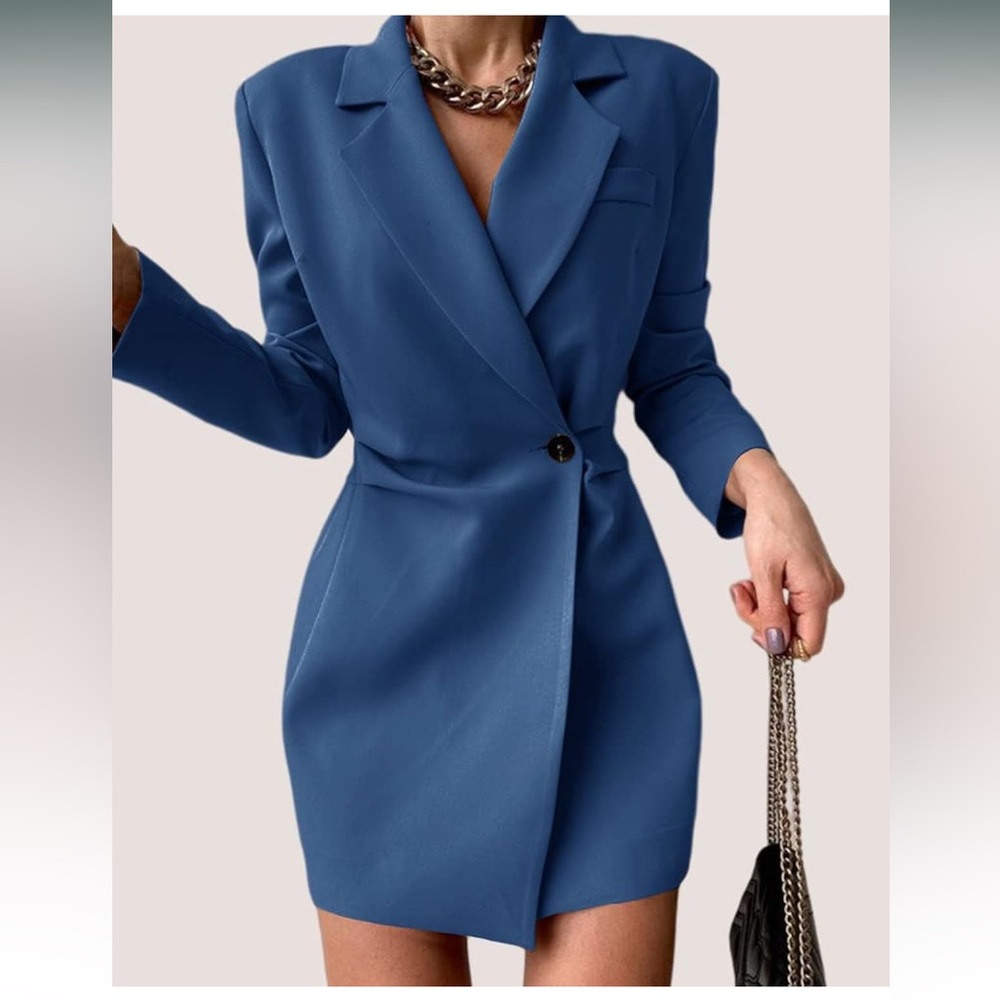 Blue blazer dress